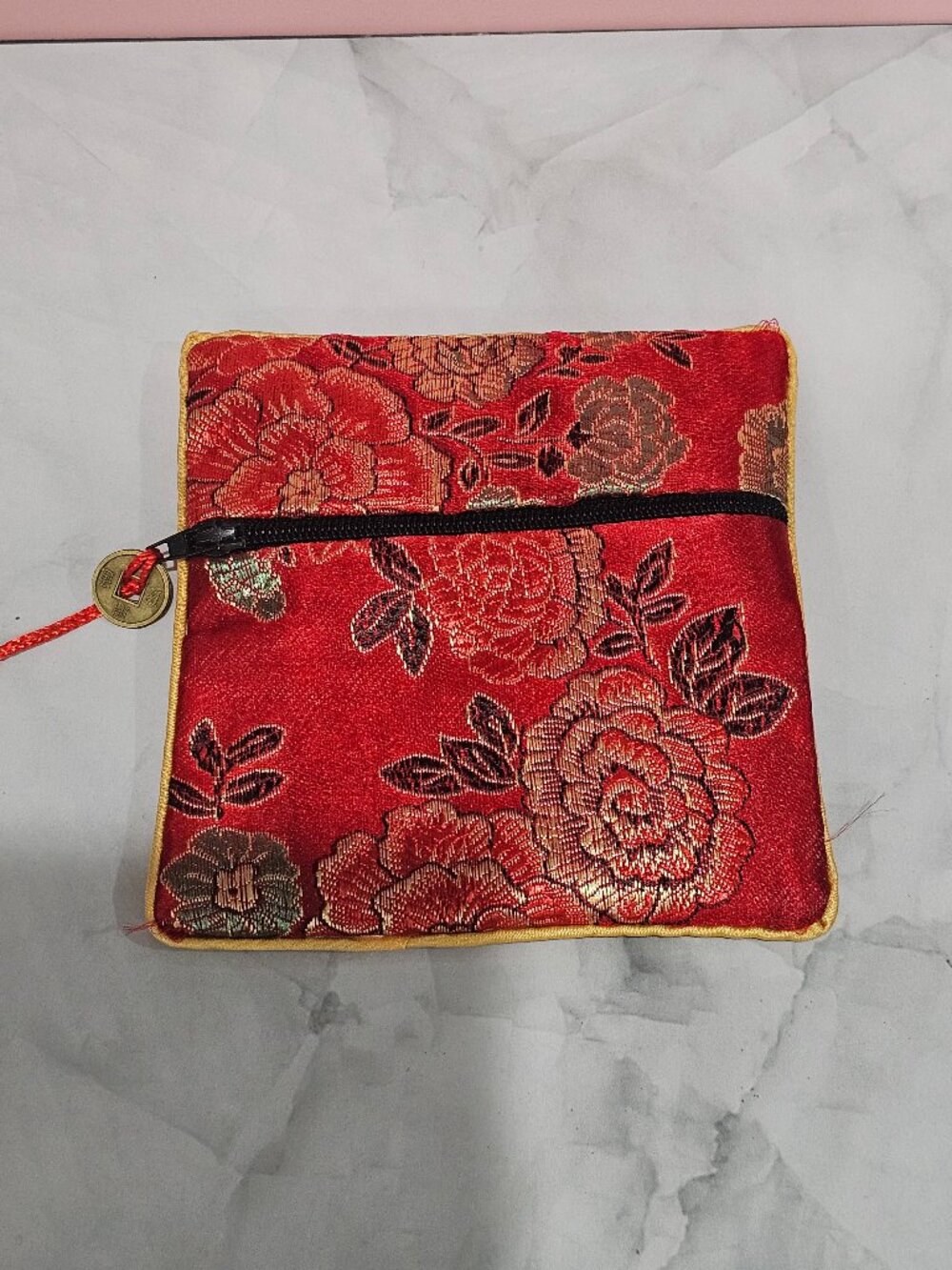 ❤️  Red Silk Coin Pouch | Asian-Inspired Elegance